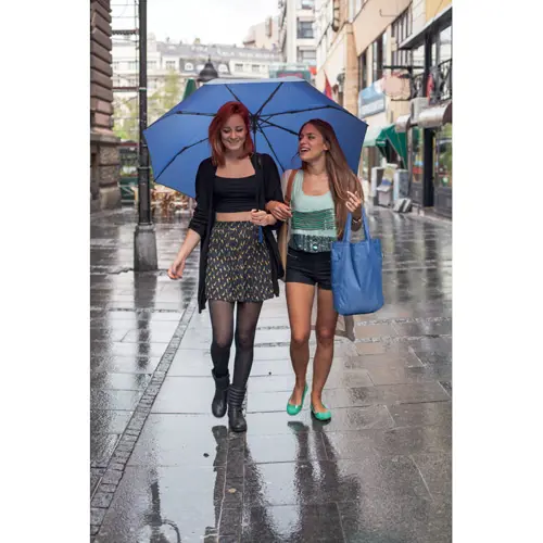 Set composto da shopper e ombrello antivento manuale in RPET da 21 pollici Ø100