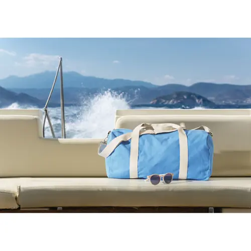 Borsone in tessuto riciclato 320gr con manico in cotone e tracolla staccabile 49x26x24cm