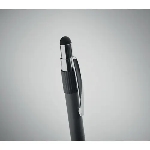 Penna a sfera in alluminio riciclato con anello antistress a refill blu