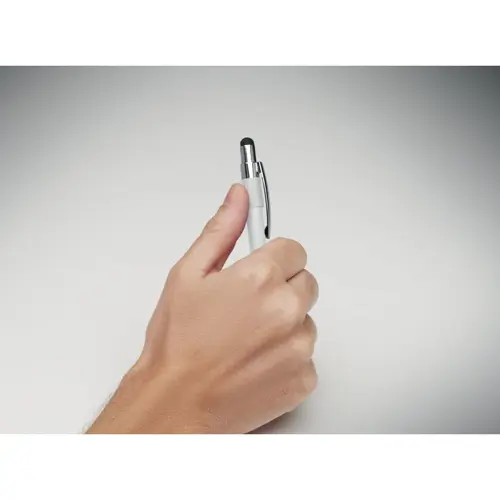 Penna a sfera in alluminio riciclato con anello antistress a refill blu