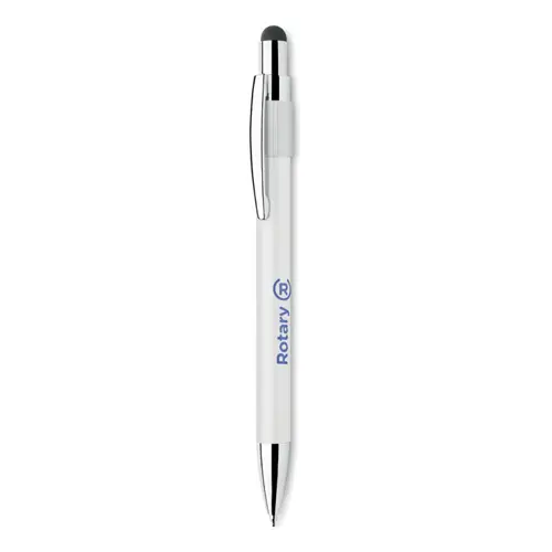 Penna a sfera in alluminio riciclato con anello antistress a refill blu