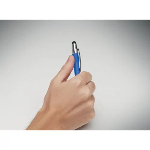 Penna a sfera in alluminio riciclato con anello antistress a refill blu