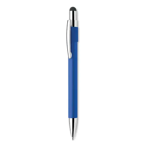 Penna a sfera in alluminio riciclato con anello antistress a refill blu
