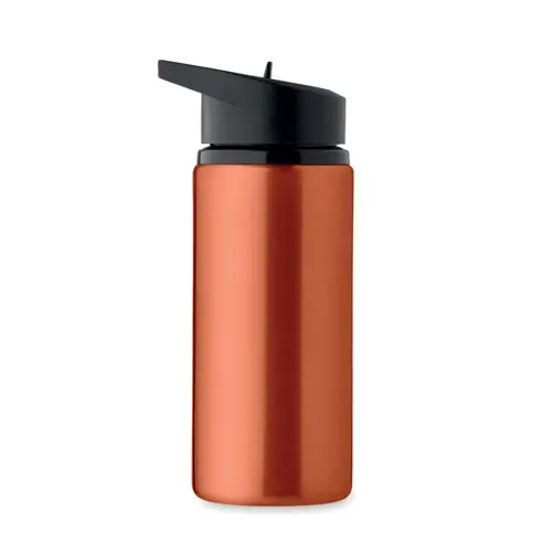 Borraccia in acciaio inox riciclato con imboccatura pieghevole cannuccia e coperchio con maniglia 500ml