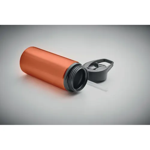 Borraccia in acciaio inox riciclato con imboccatura pieghevole cannuccia e coperchio con maniglia 500ml