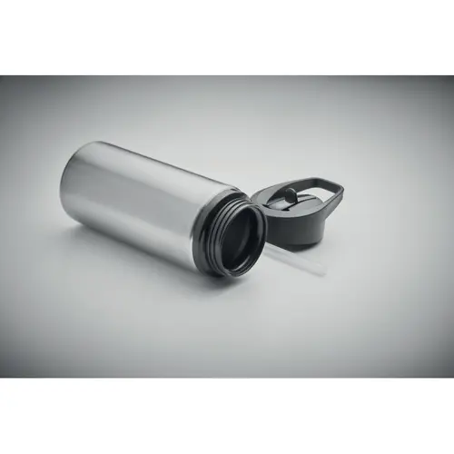 Borraccia in acciaio inox riciclato con imboccatura pieghevole cannuccia e coperchio con maniglia 500ml