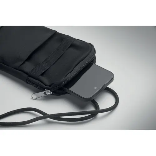 Borsa per smartphone cross body in poliestere RPET 280g