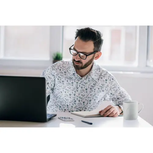 Block notes A5 in PU con penna e 80 fogli a righe in carta riciclata