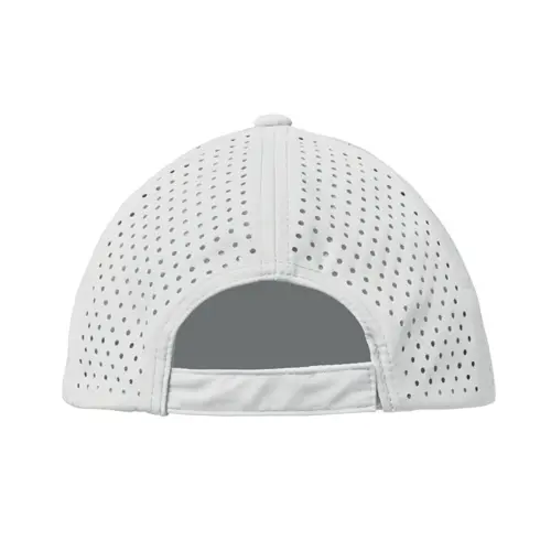 Cappellino con visiera in poliestere 130gr a 5 pannelli ad asciugatura rapadia e repellente al sudore