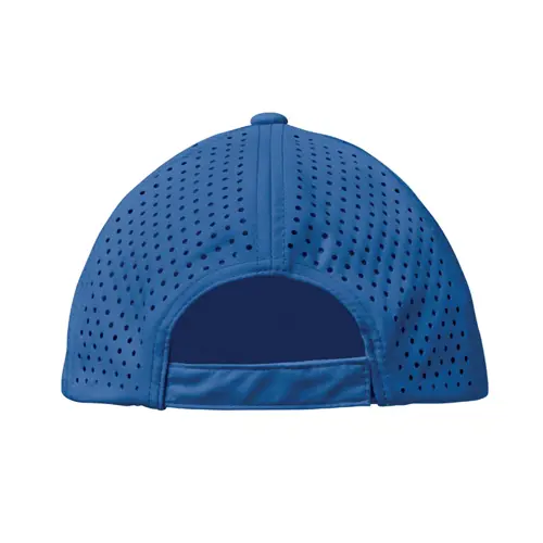 Cappellino con visiera in poliestere 130gr a 5 pannelli ad asciugatura rapadia e repellente al sudore