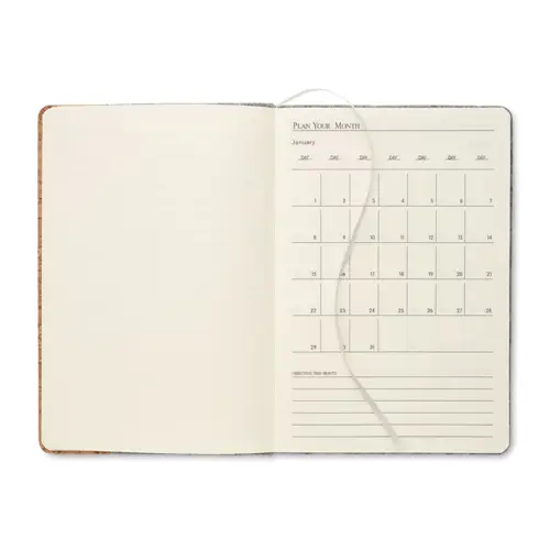 Block notes A5 on copertina in feltro RPET e sughero con 80 fogli a righe in carta riciclata