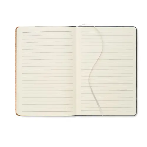 Block notes A5 on copertina in feltro RPET e sughero con 80 fogli a righe in carta riciclata