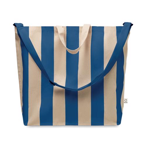 Borsa da spiaggia extra large in cotone riciclato 280gr manici corti e tracolla regolabile 46x16x60cm
