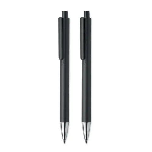 Set di penne in alluminio riciclato con penna a sfera refill blu e penna a grafite