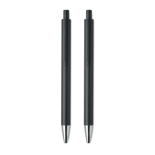 Set di penne in alluminio riciclato con penna a sfera refill blu e penna a grafite