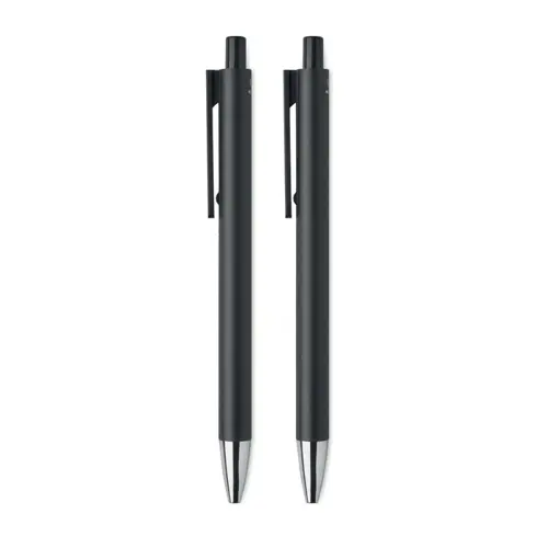 Set di penne in alluminio riciclato con penna a sfera refill blu e penna a grafite