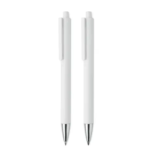 Set di penne in alluminio riciclato con penna a sfera refill blu e penna a grafite