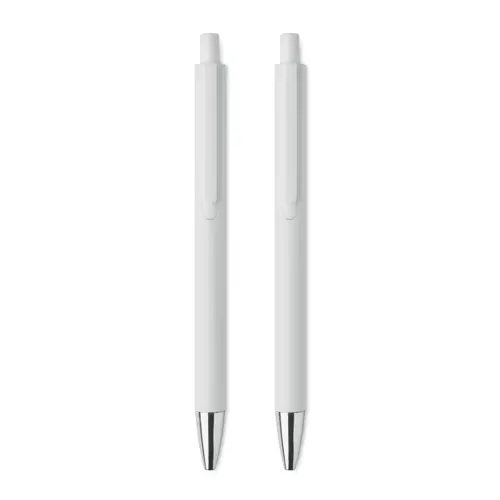 Set di penne in alluminio riciclato con penna a sfera refill blu e penna a grafite