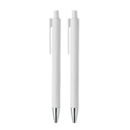 Set di penne in alluminio riciclato con penna a sfera refill blu e penna a grafite