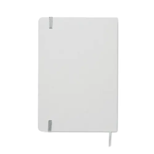 Block notes A5 copertina in carta e cartone del latte riciclato pagine a righe segnalibro ed elastico colorato