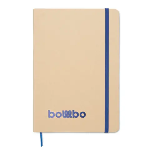 Block notes A5 copertina in cartone riciclato pagine a righe segnalibro ed elastico colorato