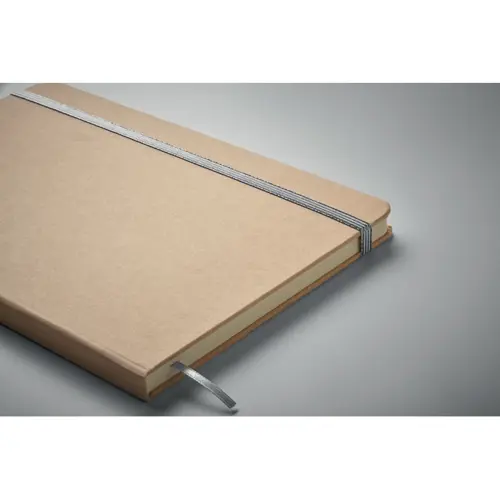 Block notes A5 copertina in cartone riciclato pagine a righe segnalibro ed elastico colorato