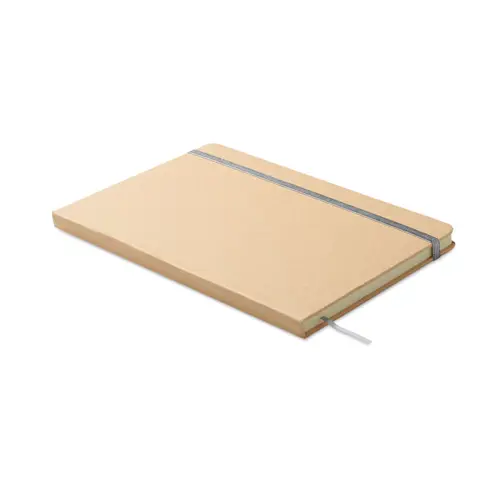 Block notes A5 copertina in cartone riciclato pagine a righe segnalibro ed elastico colorato