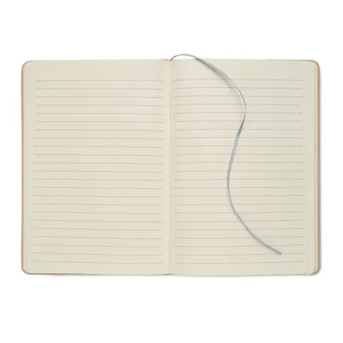 Block notes A5 copertina in cartone riciclato pagine a righe segnalibro ed elastico colorato