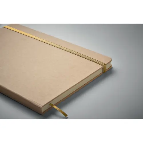 Block notes A5 copertina in cartone riciclato pagine a righe segnalibro ed elastico colorato