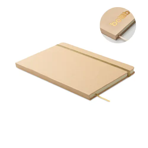 Block notes A5 copertina in cartone riciclato pagine a righe segnalibro ed elastico colorato