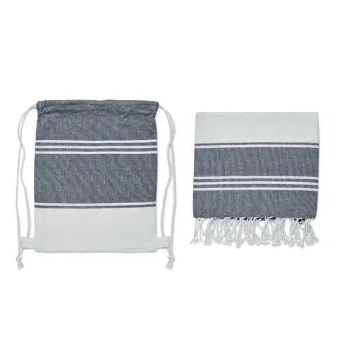 Set di teli da spiaggia con sacchetto coulisse in materiale riciclato 90x160cm