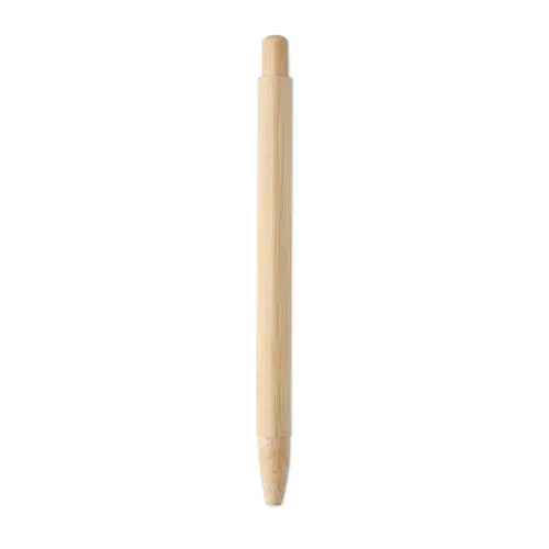 Penna a sfera totalmente in bambù con meccanismo a scatto e refill blu