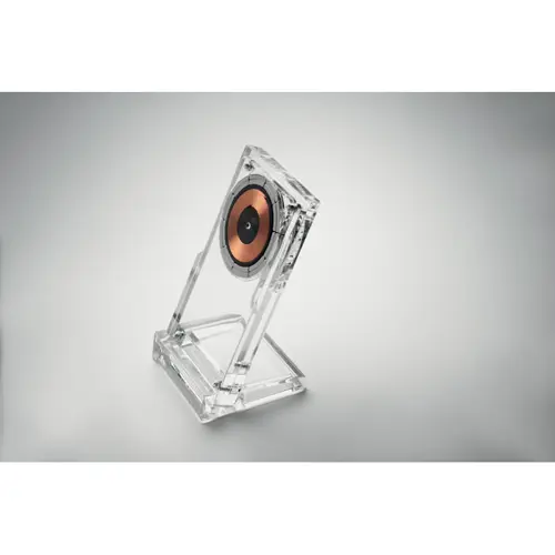 Caricabatterie wireless in acrilico trasparente con ricarica rapida da 15W