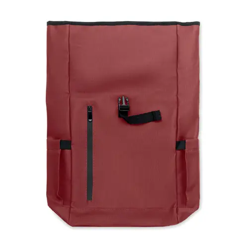 Zaino rolltop porta PC da 15" in poliestere 600D schienale imbottito cinghia trolley