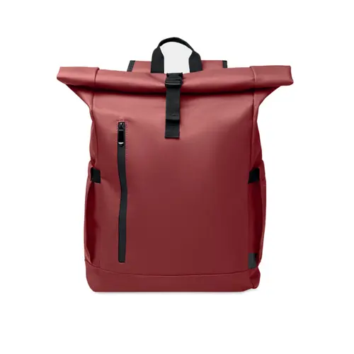 Zaino rolltop porta PC da 15" in poliestere 600D schienale imbottito cinghia trolley