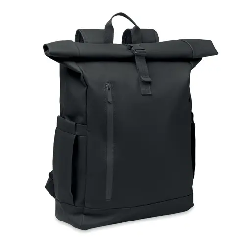 Zaino rolltop porta PC da 15" in poliestere 600D schienale imbottito cinghia trolley