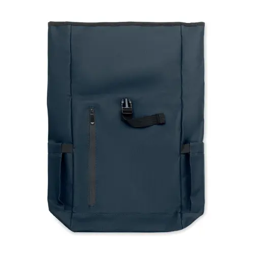 Zaino rolltop porta PC da 15" in poliestere 600D schienale imbottito cinghia trolley