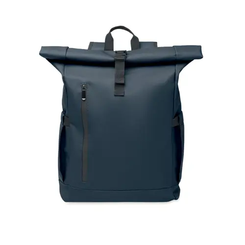 Zaino rolltop porta PC da 15" in poliestere 600D schienale imbottito cinghia trolley