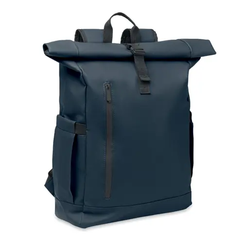 Zaino rolltop porta PC da 15" in poliestere 600D schienale imbottito cinghia trolley