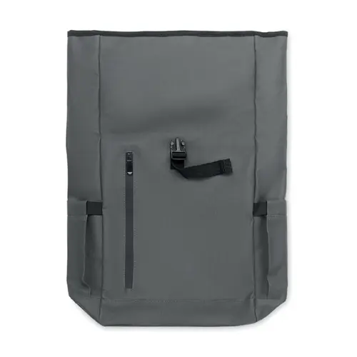 Zaino rolltop porta PC da 15" in poliestere 600D schienale imbottito cinghia trolley