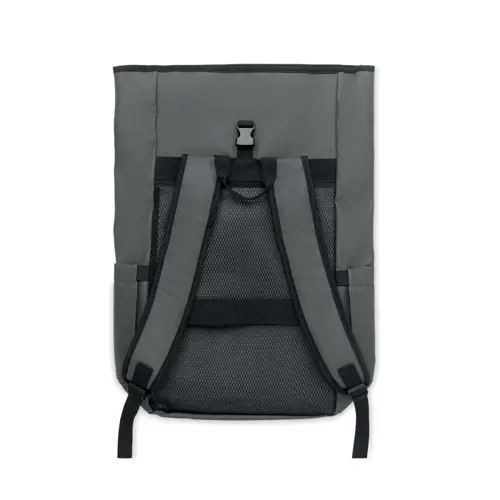 Zaino rolltop porta PC da 15" in poliestere 600D schienale imbottito cinghia trolley