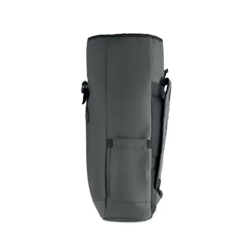 Zaino rolltop porta PC da 15" in poliestere 600D schienale imbottito cinghia trolley