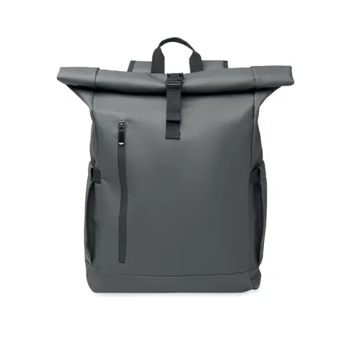 Zaino rolltop porta PC da 15" in poliestere 600D schienale imbottito cinghia trolley