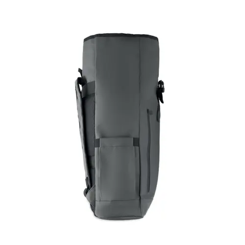 Zaino rolltop porta PC da 15" in poliestere 600D schienale imbottito cinghia trolley