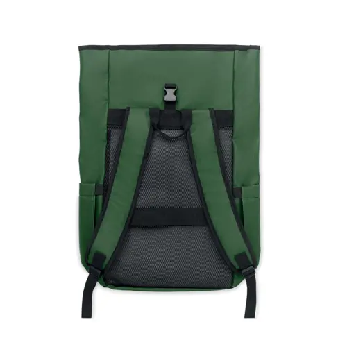 Zaino rolltop porta PC da 15" in poliestere 600D schienale imbottito cinghia trolley