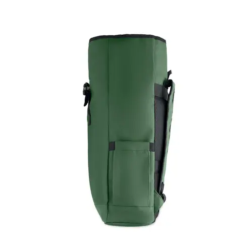 Zaino rolltop porta PC da 15" in poliestere 600D schienale imbottito cinghia trolley