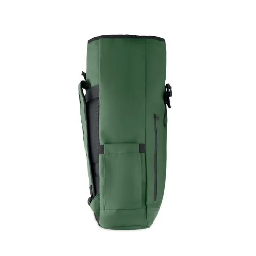 Zaino rolltop porta PC da 15" in poliestere 600D schienale imbottito cinghia trolley