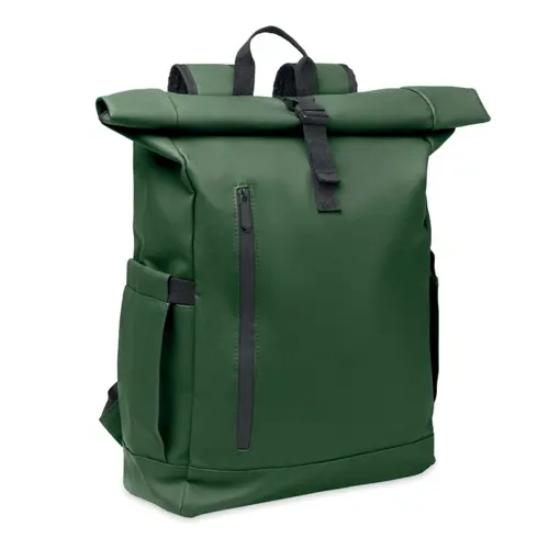 Zaino rolltop porta PC da 15" in poliestere 600D schienale imbottito cinghia trolley