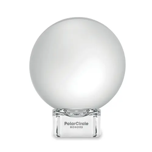 Trofeo fermacarte rotondo in vetro