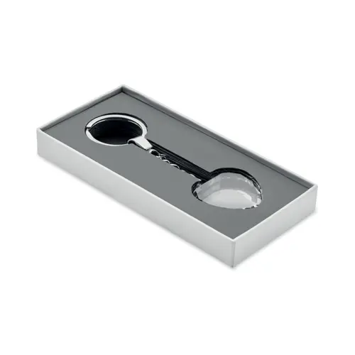 Portachiavi in vetro a forma di cuore con scatola regalo